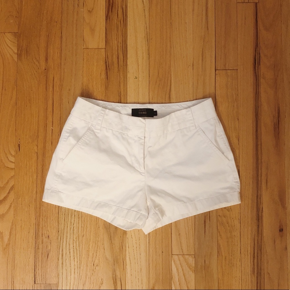 White J. Crew Chino Shorts